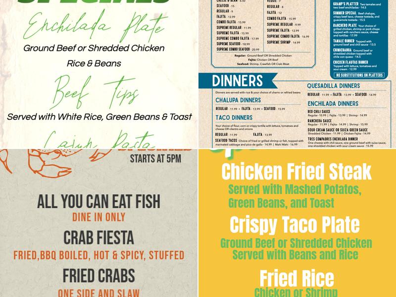 Jose's Cantina Menu