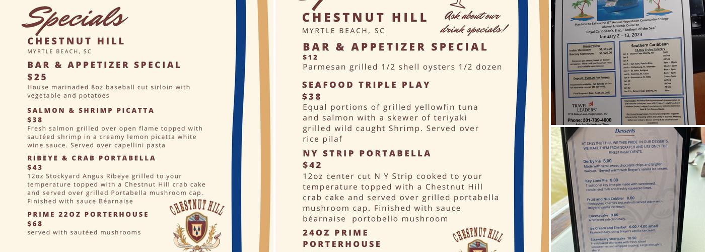 Chestnut Hill Restaurant Menu
