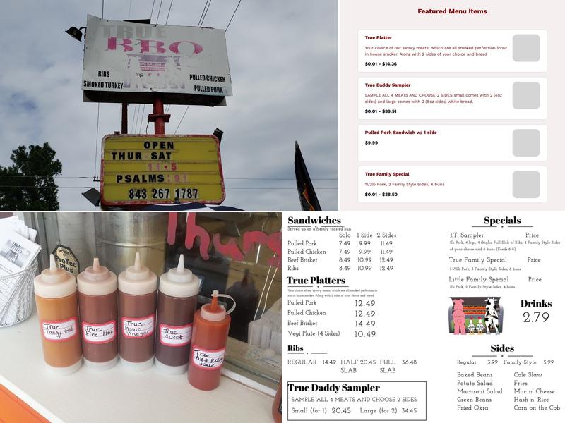 True BBQ Menu