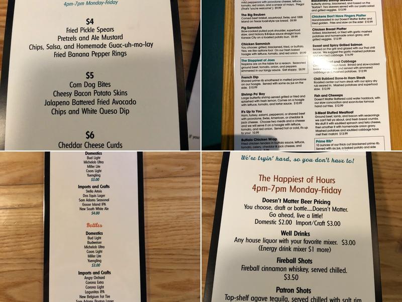 Doesn’t Matter Bar and Grill - Carolina Forest Menu