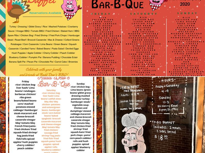 Radd Dew's Bar-B-Que Pit Menu
