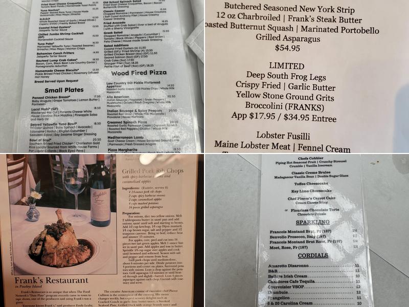 Frank's & Frank's Outback Menu