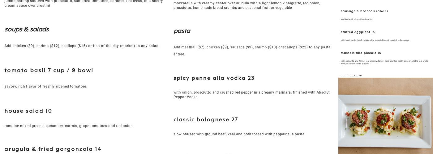 Caffe Piccolo Menu