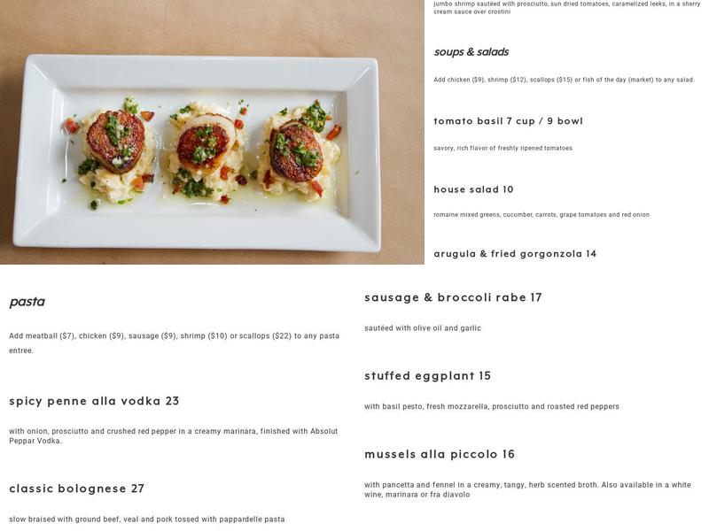 Caffe Piccolo Menu