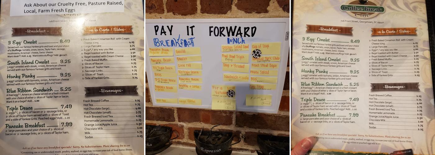 Coffee Break Cafe Menu