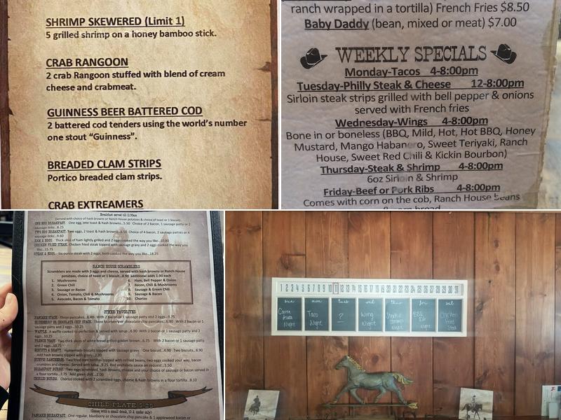 The Ranch House Menu
