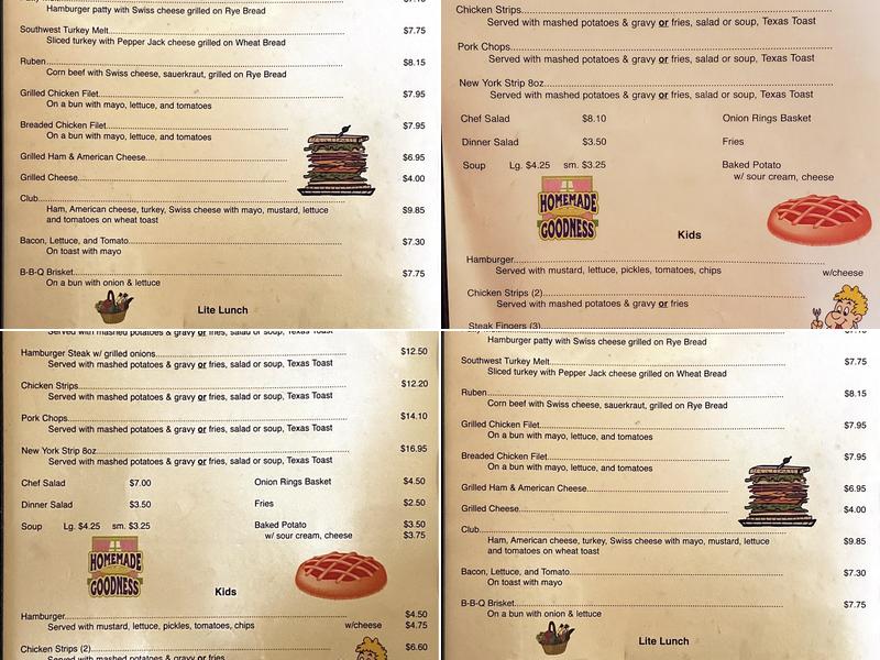 Iron Skillet Cafe Menu