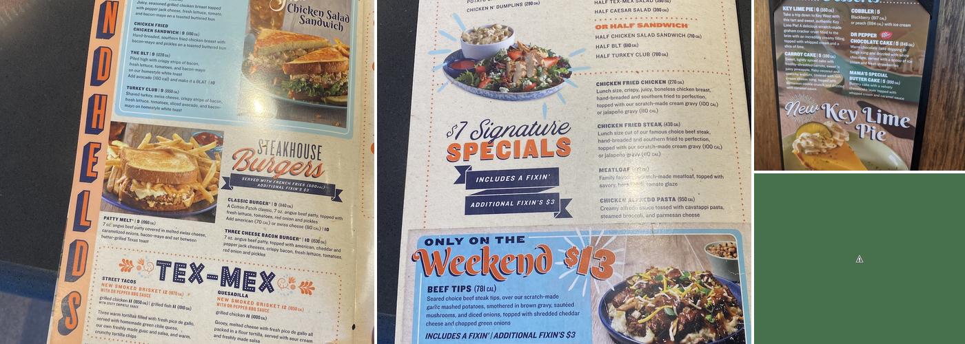 Cotton Patch Cafe Menu