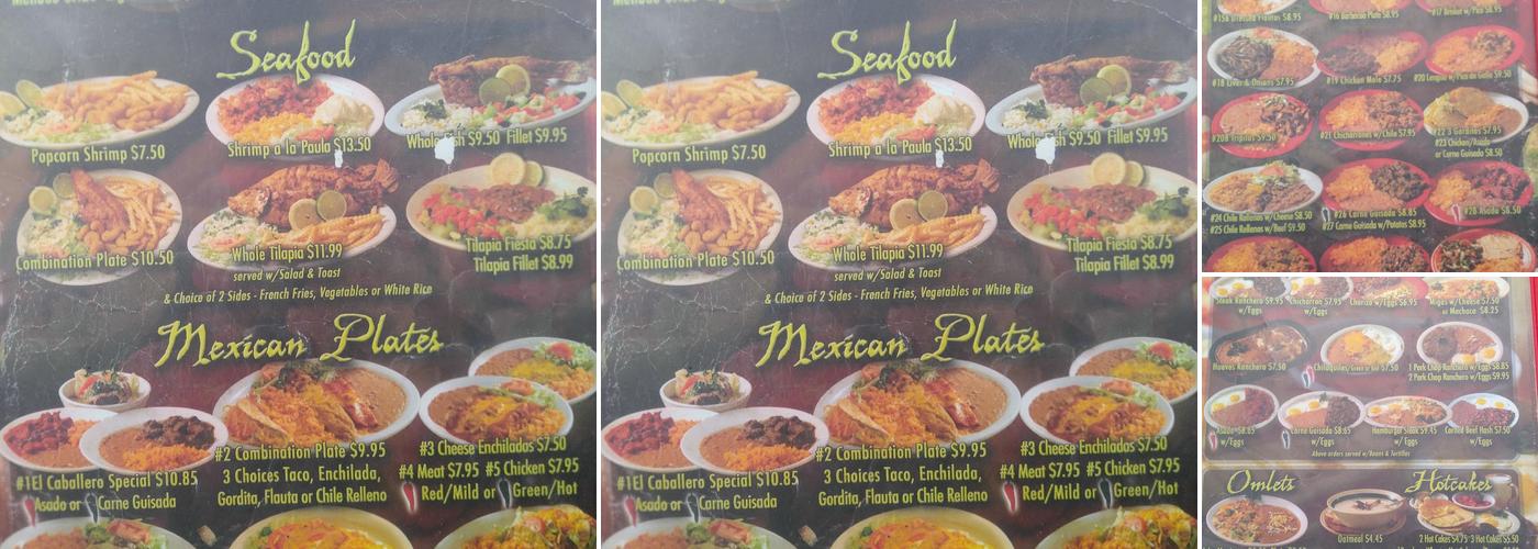 El Caballero Restaurant Menu