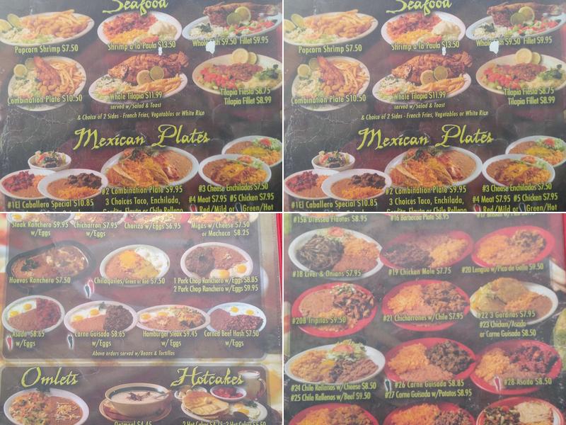 El Caballero Restaurant Menu