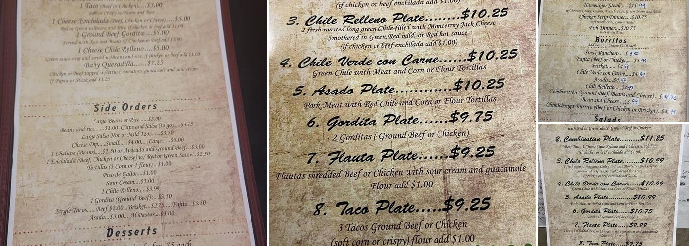 La Fiesta Menu