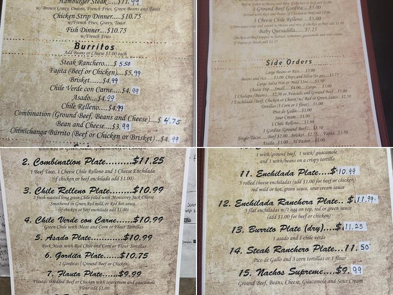 La Fiesta Menu