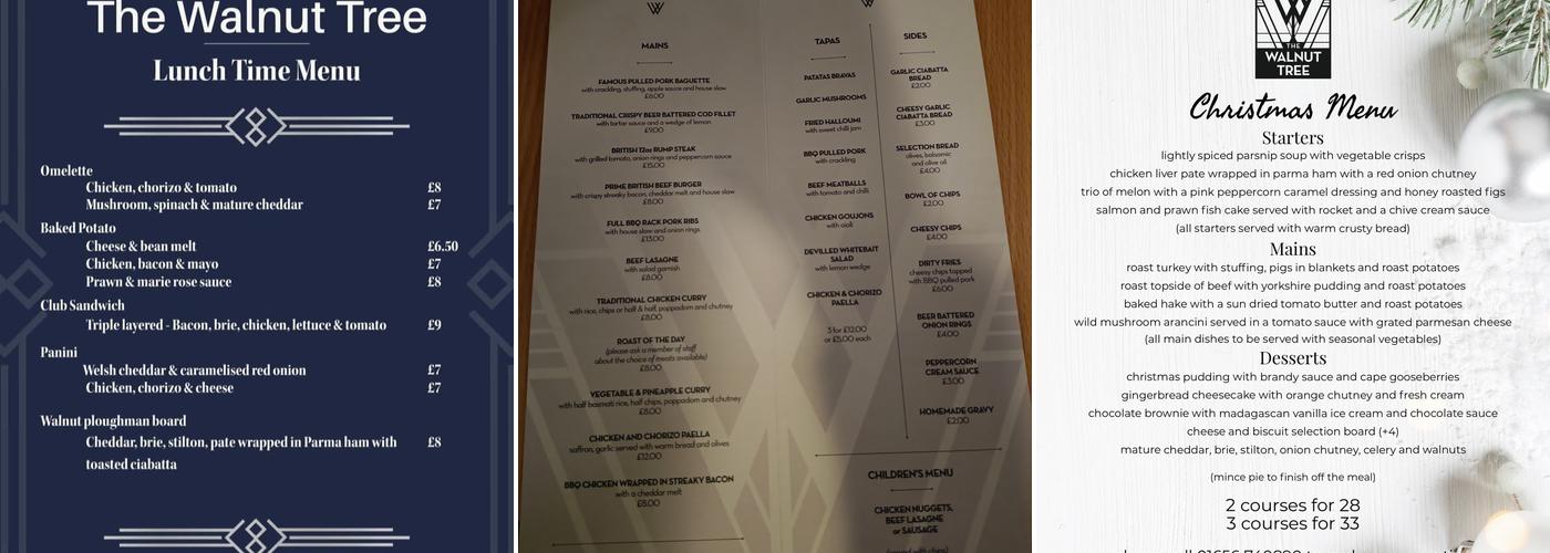 The Walnut Tree Menu