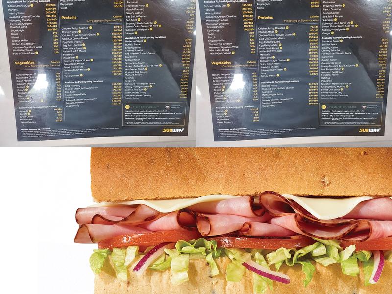 Subway Menu