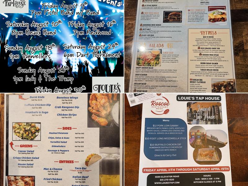 Louie's Tap House Menu
