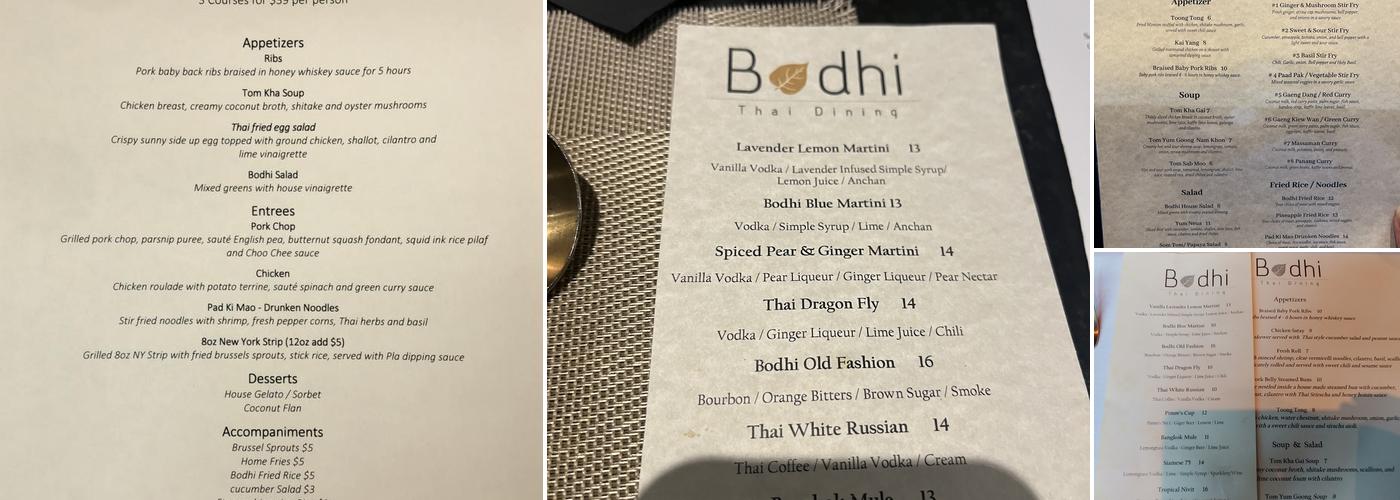 Bodhi Thai Dining Menu