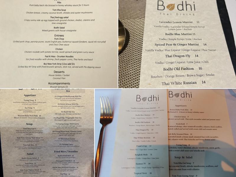Bodhi Thai Dining Menu