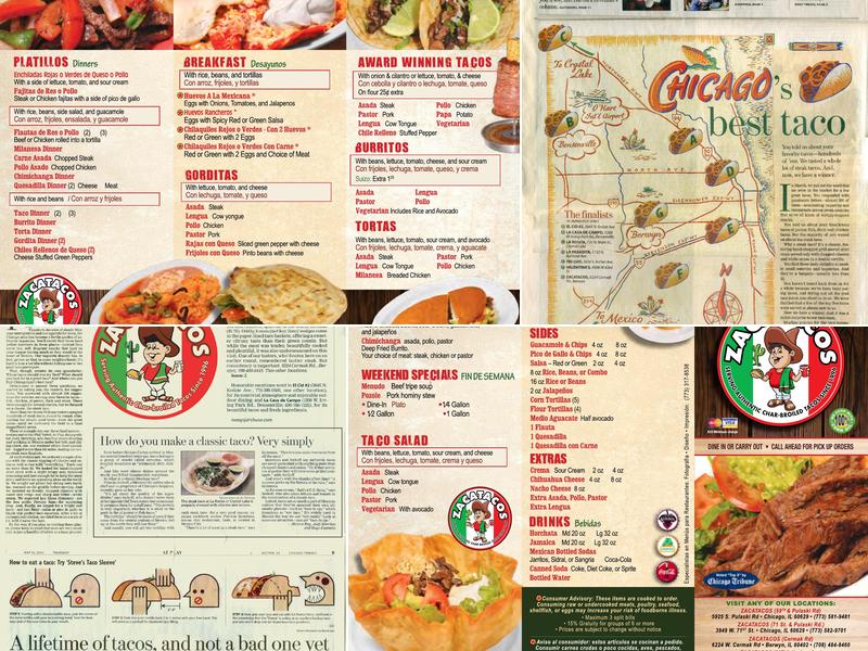 Zacatacos Menu