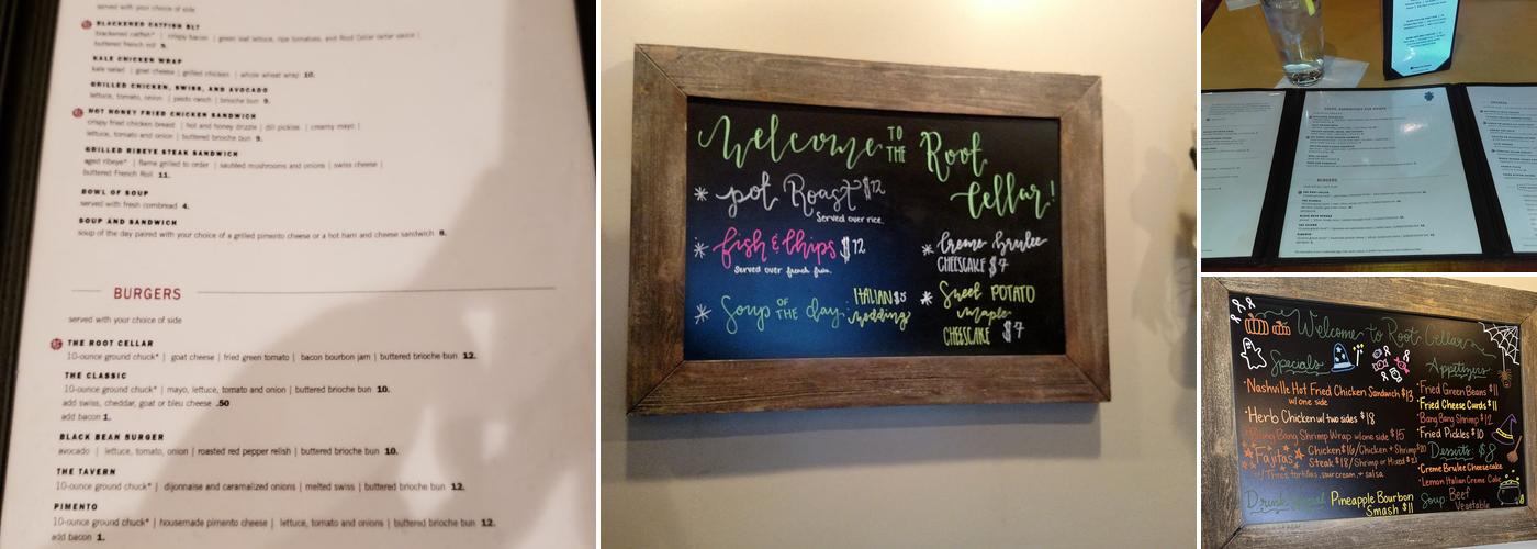 The Root Cellar Menu