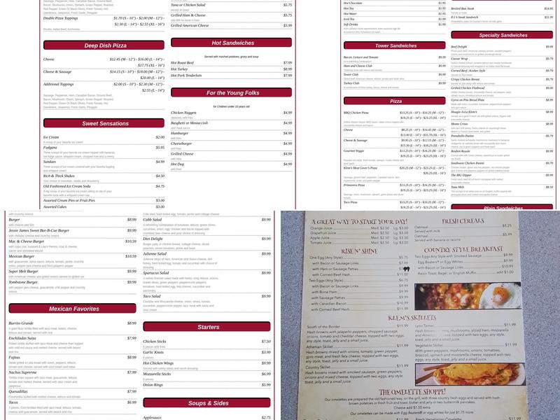 P J Klem's Restaurant & Banquet Hall Menu