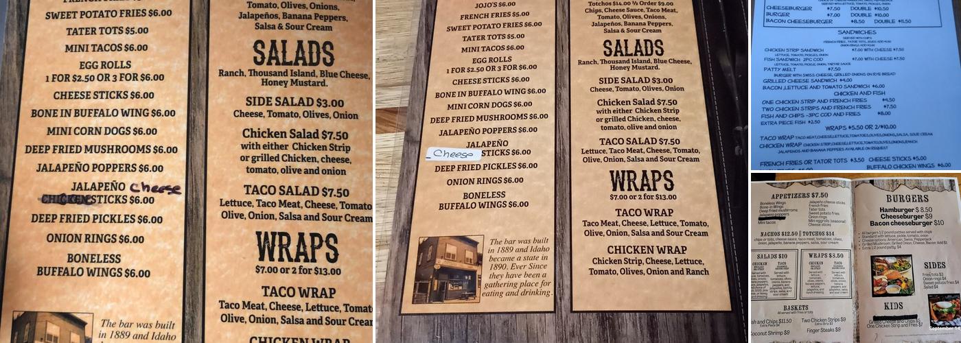 Outlaw Bar & Grill Menu