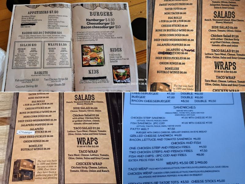 Outlaw Bar & Grill Menu