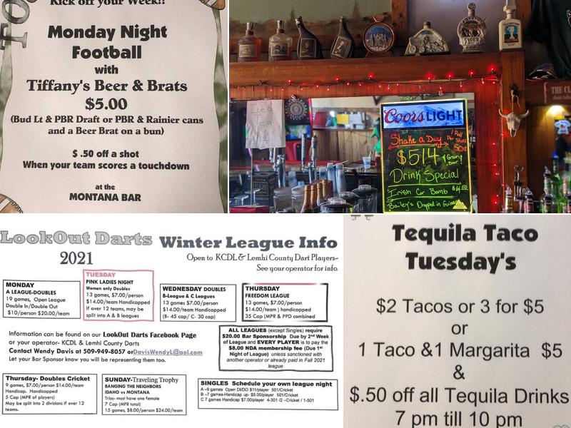 The Legendary Montana Bar Menu