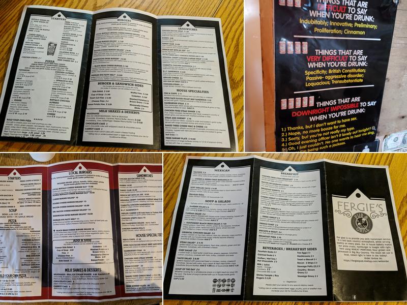 Fergie's Pub Menu