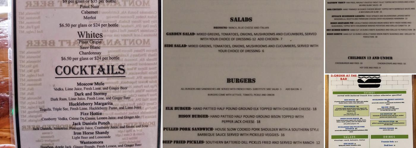 Iron Horse Bar and Grill Menu