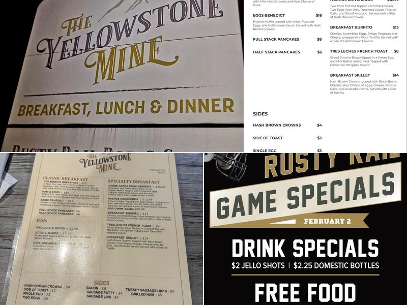 Yellowstone Mine Menu