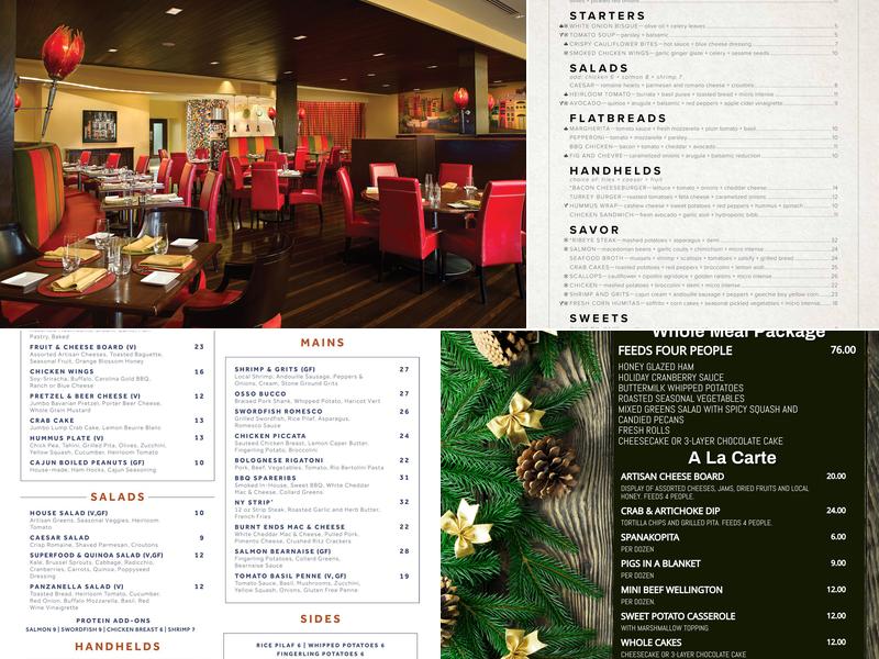 Saffire Restaurant Menu