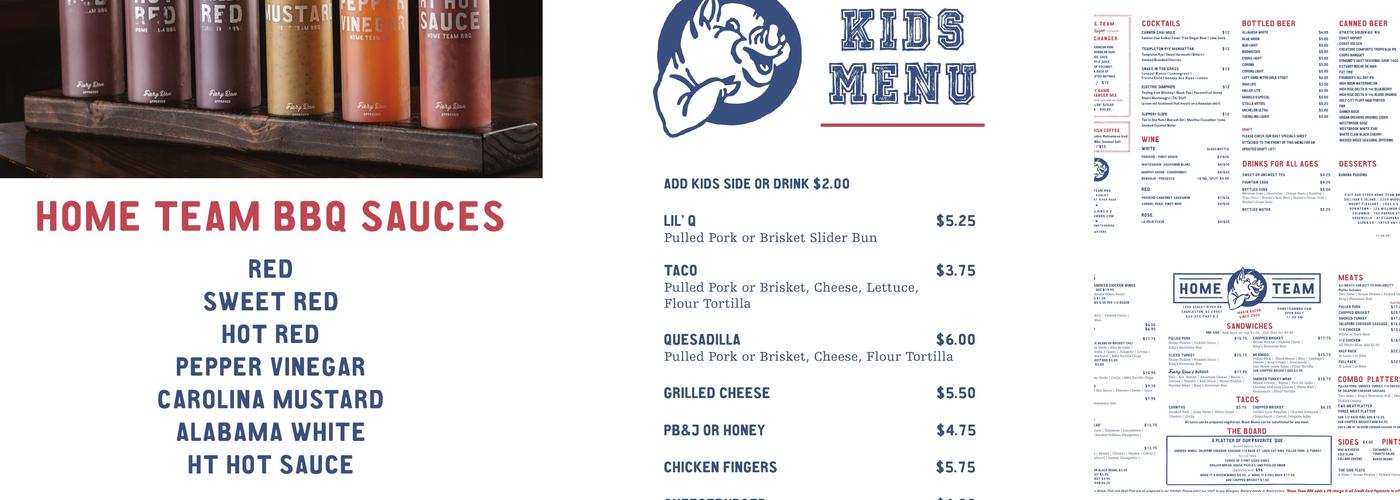 Home Team BBQ Menu