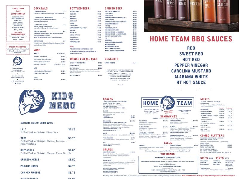 Home Team BBQ Menu