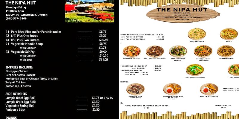 Nipa Hut 2018 Menu