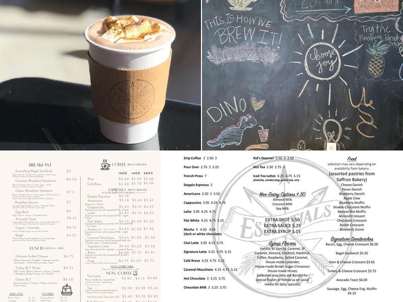 Essentials Coffee Menu
