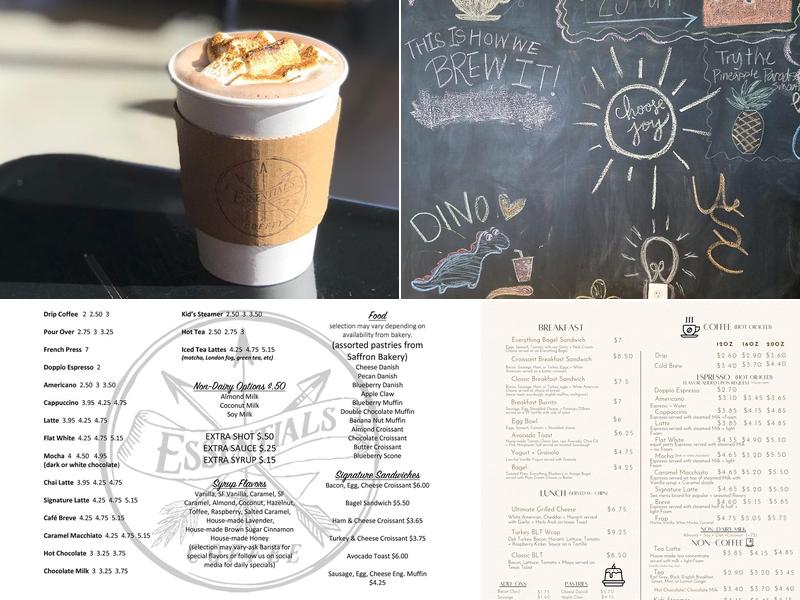 Essentials Coffee Menu