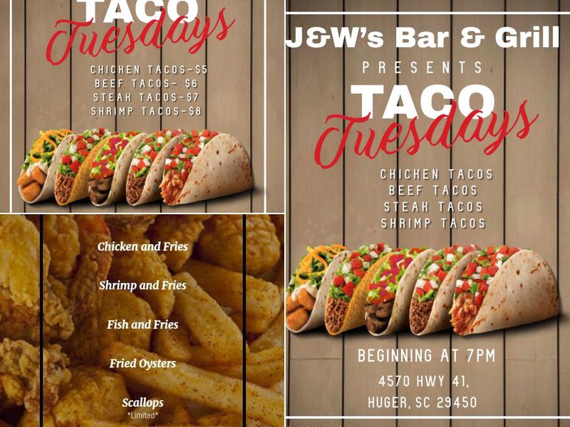 J & W S Bar Grill Menu