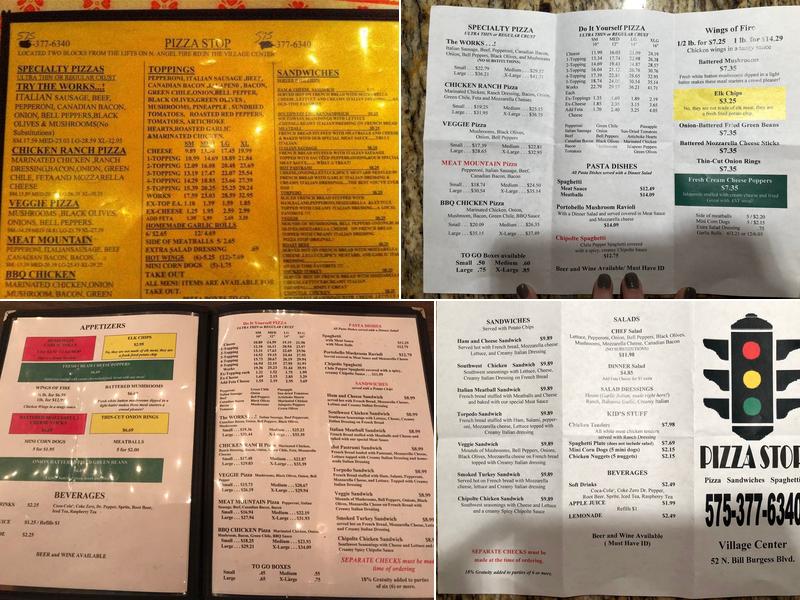 Pizza Stop Menu