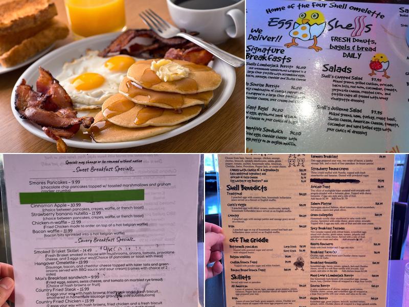 Eggshells Restaurant Menu