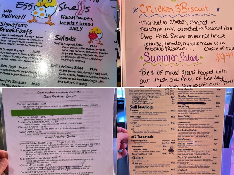 Eggshells Restaurant Menu