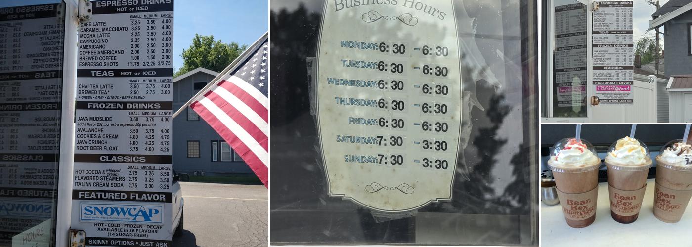 Bean Box Espresso Menu