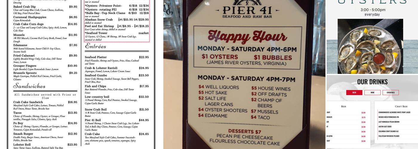 Pier 41 Menu