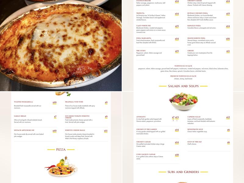 Cucina 100 Menu