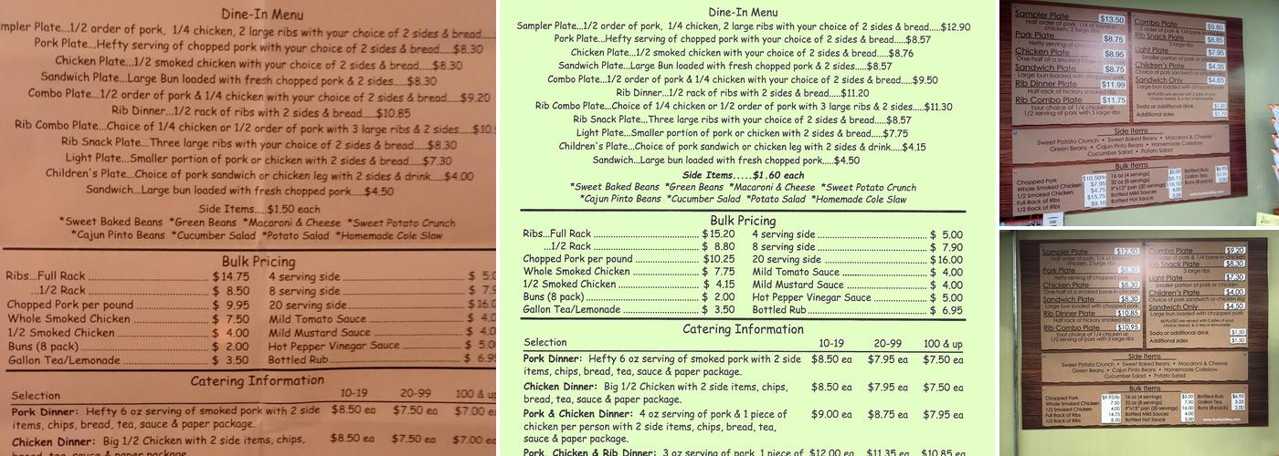 Bucky's Bar-B-Q Menu