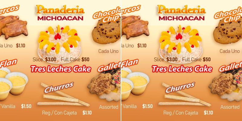 Panaderia Michoacan Menu