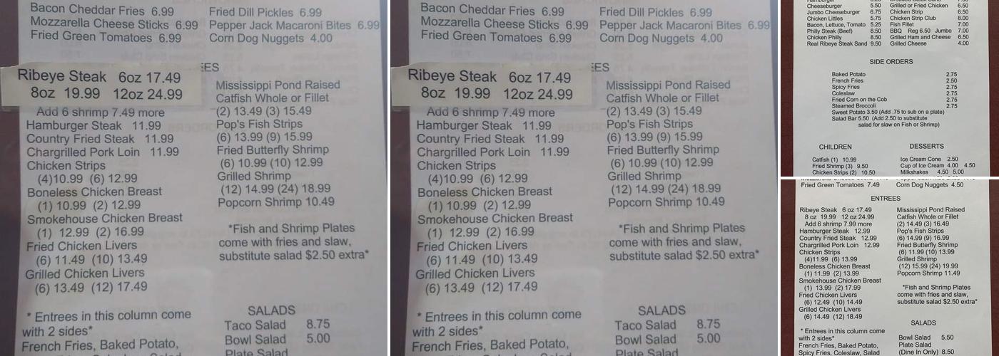 Mel's Diner Menu