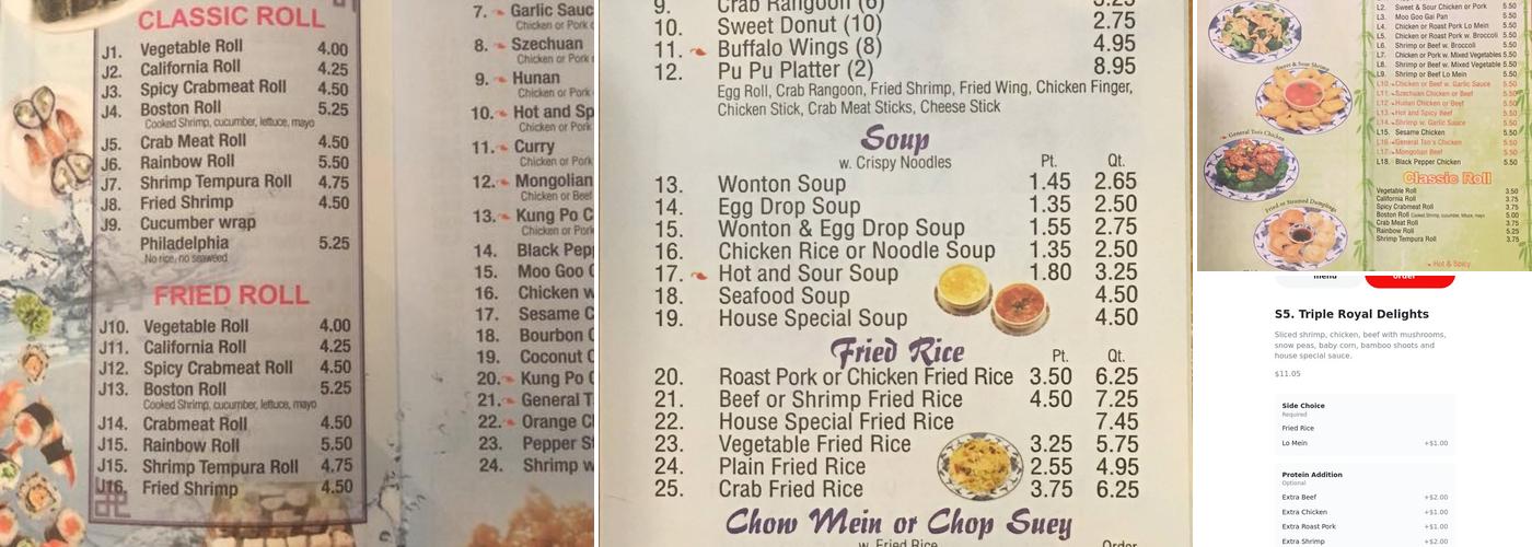 Panda Buffet Menu