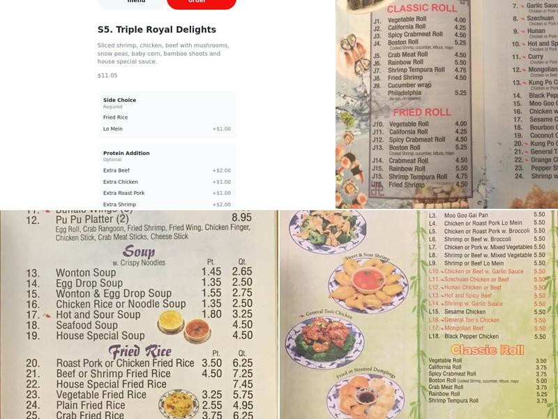 Panda Buffet Menu