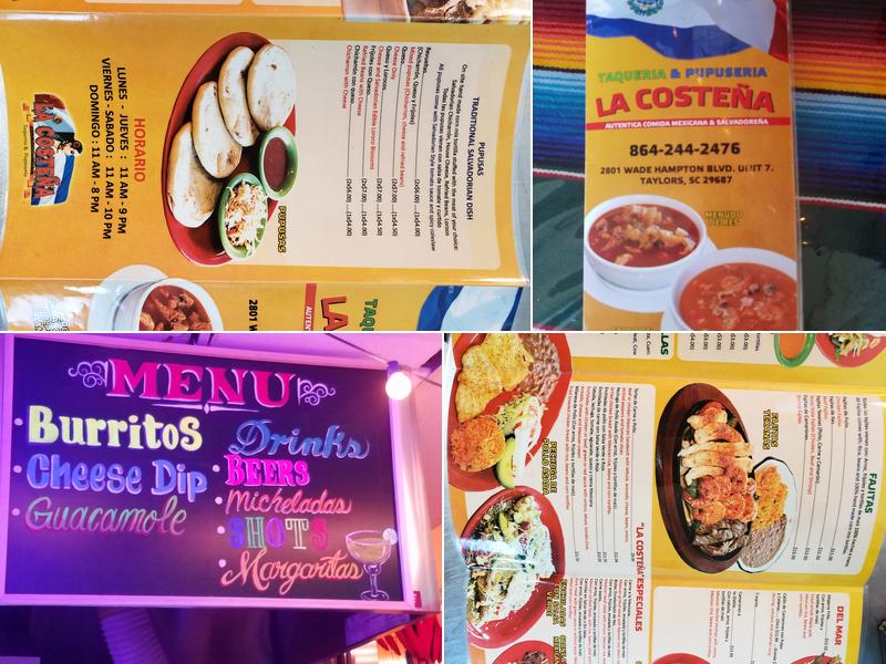 Taqueria & pupuseria La Costena Menu