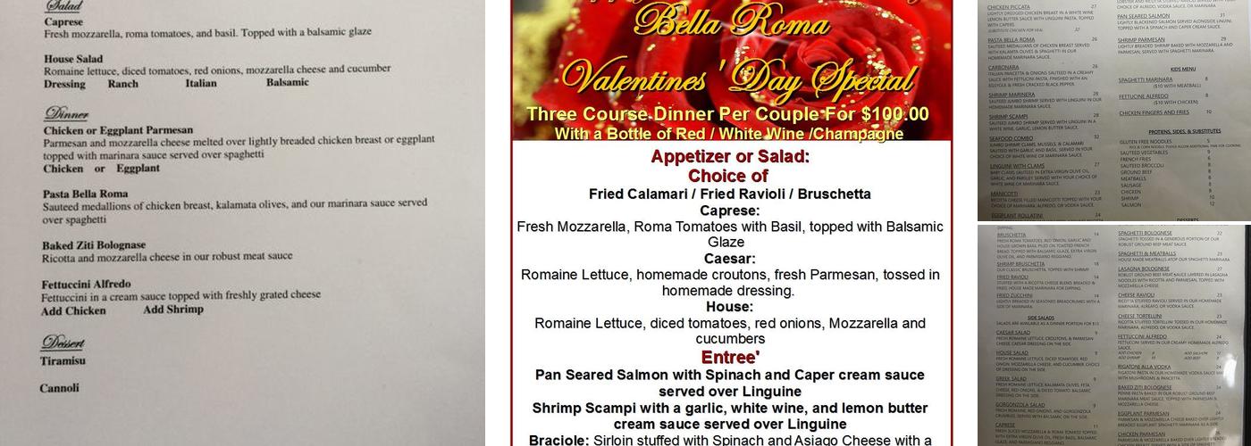 Bella Roma Menu